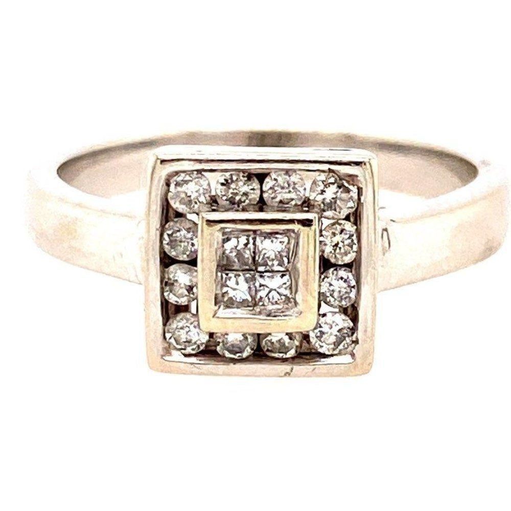 14k WG Square Shaped Ring